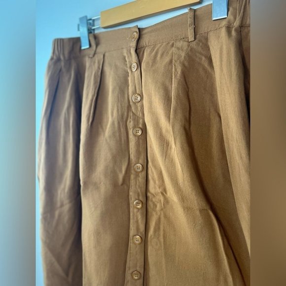 COMME Toi Lined Midi Camel Skirt Size Medium - Picture 4 of 8